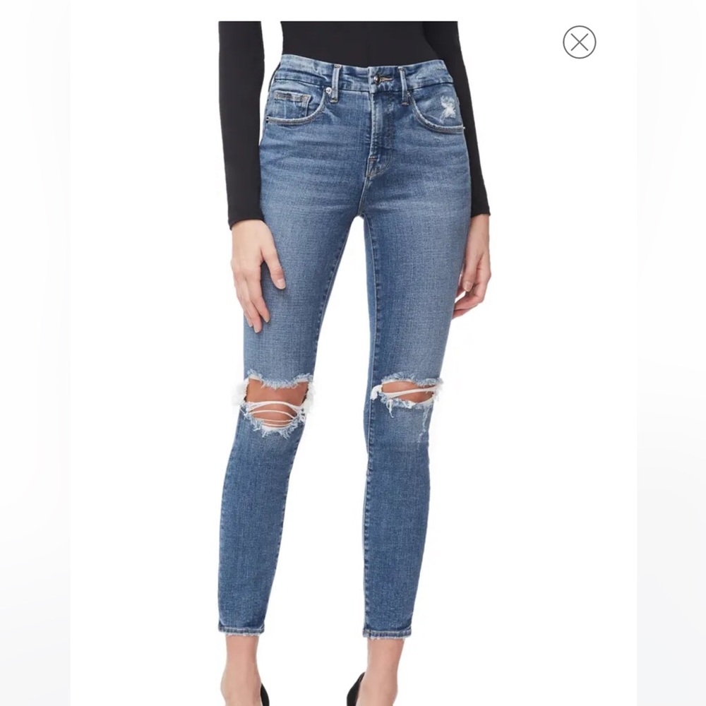 Good American Good Legs distressed high waist skinny jeans women’s size 12 / 31